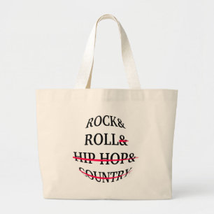 Bolsa Tote Grande Rock and Roll Text