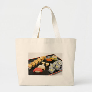Bolsa Tote Grande Rolos de Sushi Gengibre Wasabi Sésamo Cozinha Japã