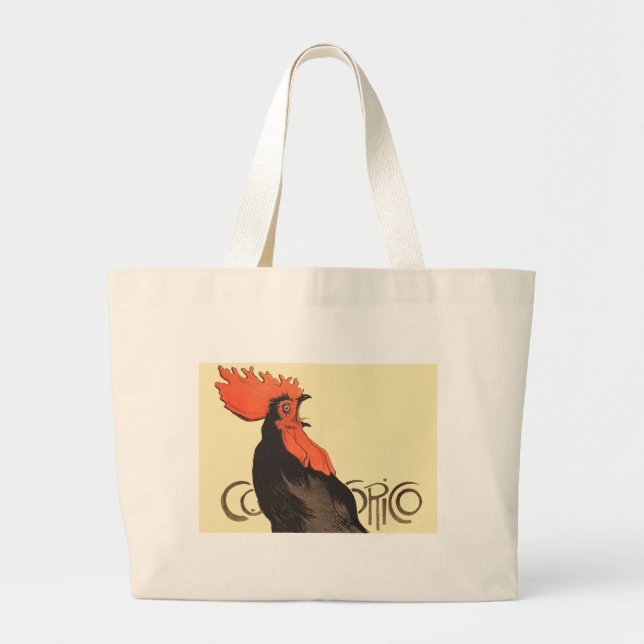 Bolsa Tote Grande Rooster Steinlen Cocorico Arte Francesa (Frente)