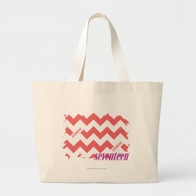 Bolsa Tote Grande Rosa 2 do ziguezague (Frente)