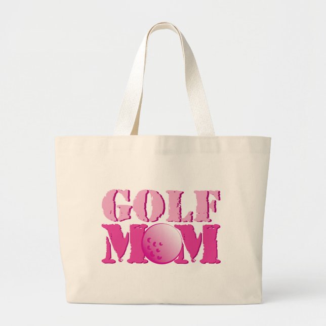 Bolsa Tote Grande Rosa da mamã do golfe (Frente)