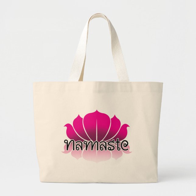Bolsa Tote Grande Rosa de Lotus (Frente)