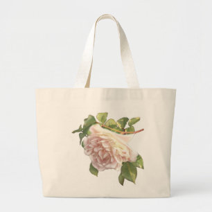 Bolsa Tote Grande Rosa de pêssego azul