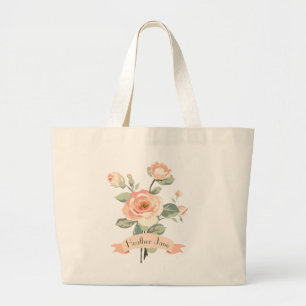Bolsa Tote Grande Rosa De Pêssego De Vintagem Cuja Nome É Grande T