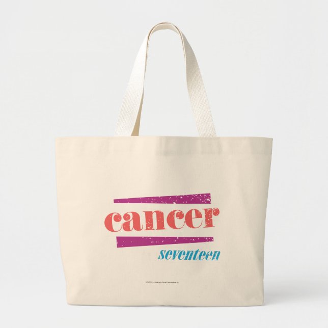 Bolsa Tote Grande Rosa do cancer (Frente)