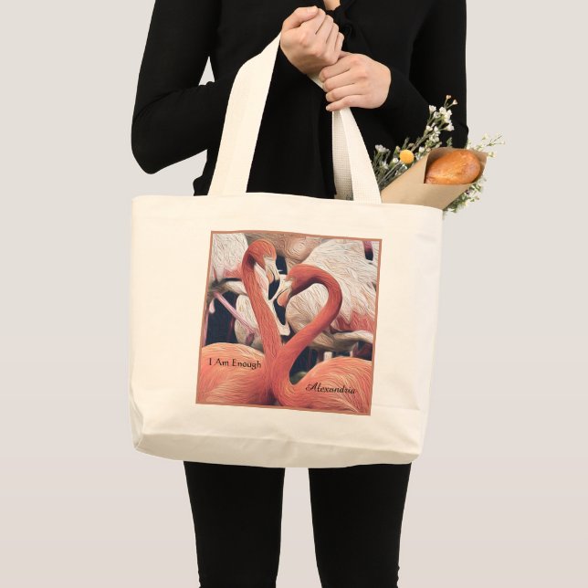 Bolsa Tote Grande Rosa Elegante Sou O Suficiente Para Dizer Coisas M (Frente (produto))