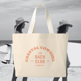 Bolsa Tote Grande Rosa Empoeirado Cowgirl Costeira O Clube de Bach