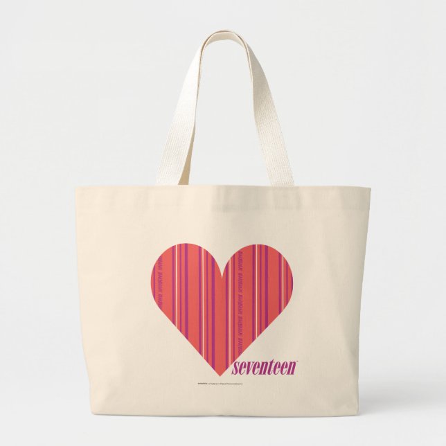 Bolsa Tote Grande Rosa fino 3 das listras (Frente)
