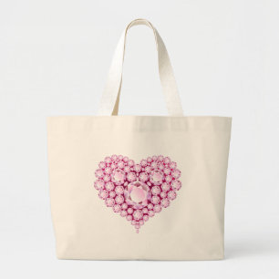 Bolsa Tote Grande Rosa Quartz Heart Gems