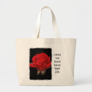 Bolsa Tote Grande Rosa vermelha Furacão Sandy Alivio