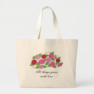 Bolsa Tote Grande Rosas