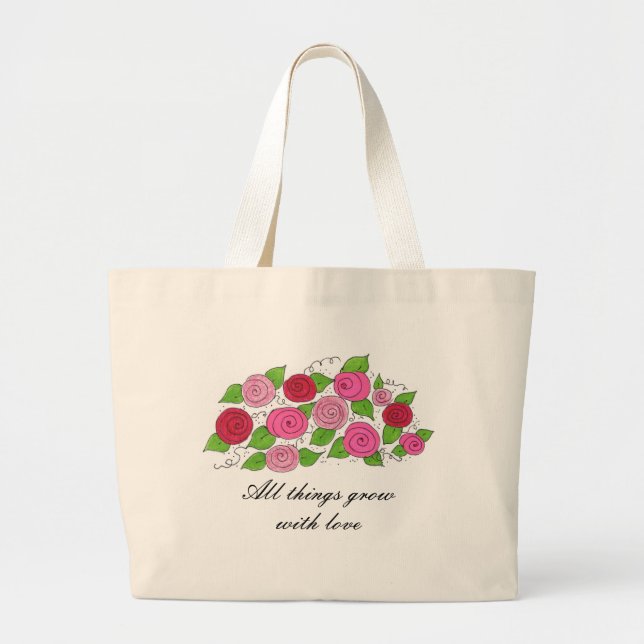 Bolsa Tote Grande Rosas (Frente)