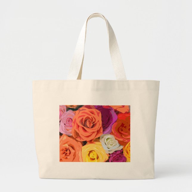 Bolsa Tote Grande Rosas (Frente)