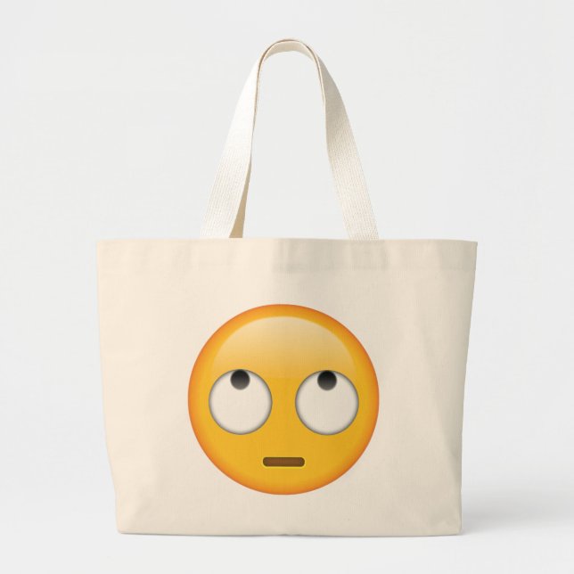 Bolsa Tote Grande Rosto Com Olhos Rolantes - Emoji (Frente)
