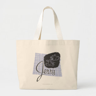Bolsa Tote Grande Roteiro preto e azul de Jerry