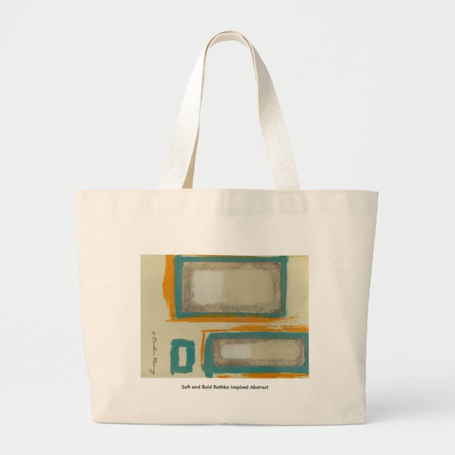 Bolsa Tote Grande Rothko Moluto E Negrito Inspirou Abstrato Assinado (Frente)