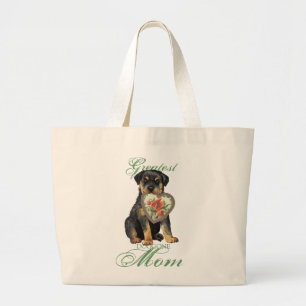 Bolsa Tote Grande Rottweiler Heart Mãe