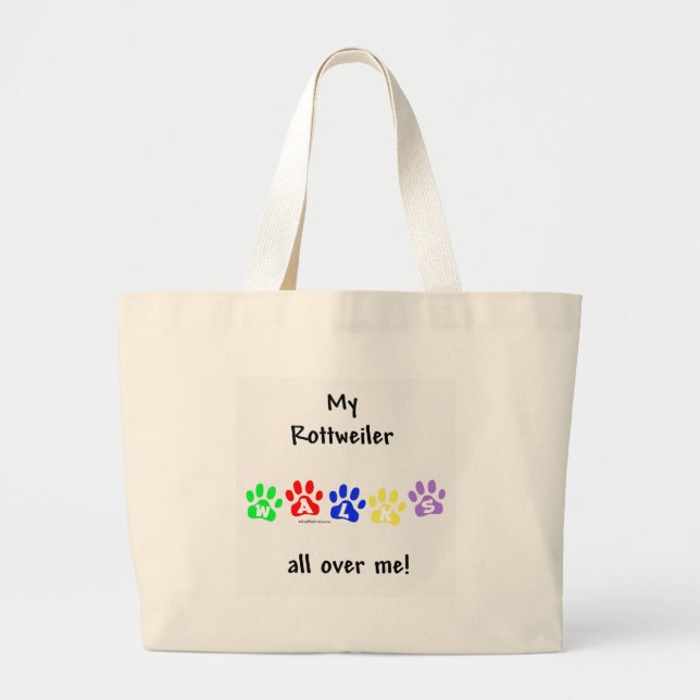 Bolsa Tote Grande Rottweiler Walks (Frente)