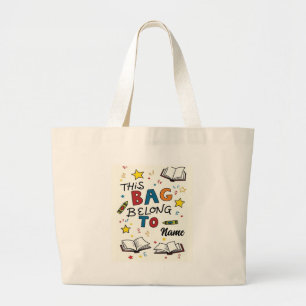 Bolsa Tote Grande Rótulo Personalizado de Mochila Escolar