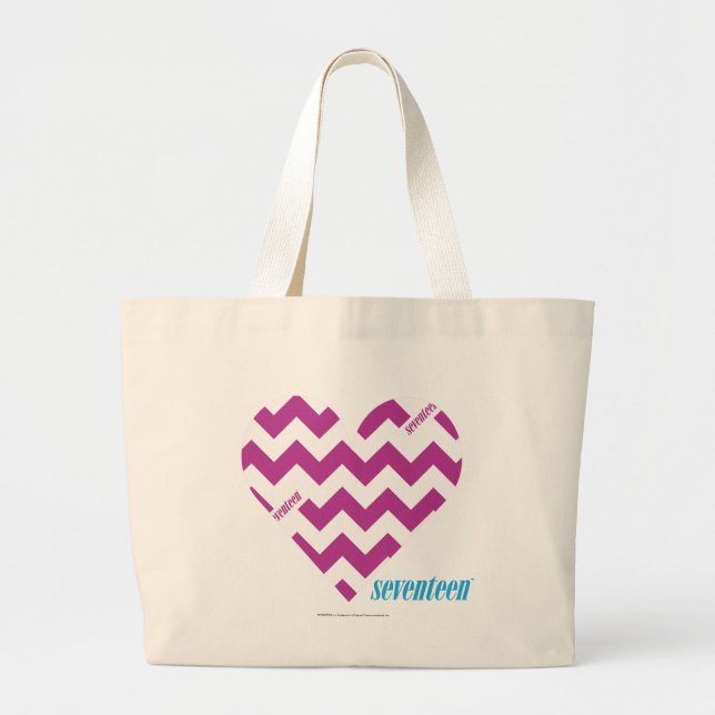 Bolsa Tote Grande Roxo 2 do ziguezague (Frente)