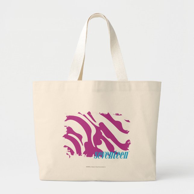 Bolsa Tote Grande Roxo 3 da zebra (Frente)