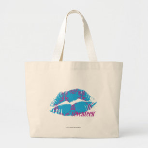 Bolsa Tote Grande Roxo-Aqua do damasco