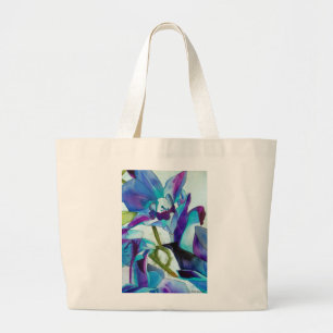 Bolsa Tote Grande Roxo Cingapura Orquídea, pintura aquosa