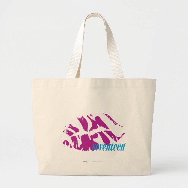Bolsa Tote Grande Roxo da zebra (Frente)