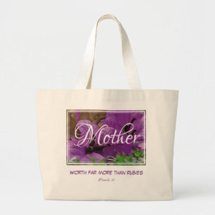 Bolsa Tote Grande Roxo Floral MÃE Mais De Rubis