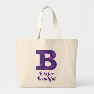 Bolsa Tote Grande Roxo - Letra B é para Bela Monograma