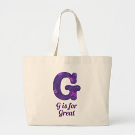 Bolsa Tote Grande Roxo - Letra G é para Excelente Monograma