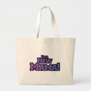Bolsa Tote Grande Roxo, sou uma nova mãe Camiseta e presentes