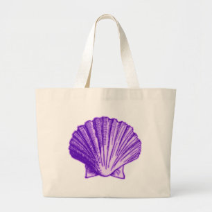 Bolsa Tote Grande Roxo tropical Shell do luar