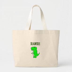 Bolsa Tote Grande RRAWR T-Rex, giro e bonito