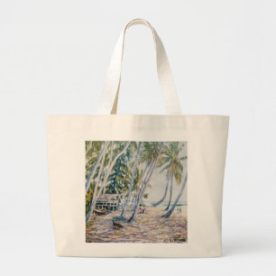 Bolsa Tote Grande Rustling as palmas Zanzibar 2002