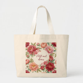 Bolsa Tote Grande Sac fourre-tout jumbo floral pivoine – Grand forma