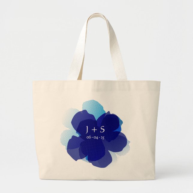 Bolsa Tote Grande Sac Fourre-tout Jumbo Popflower Bleu (Frente)
