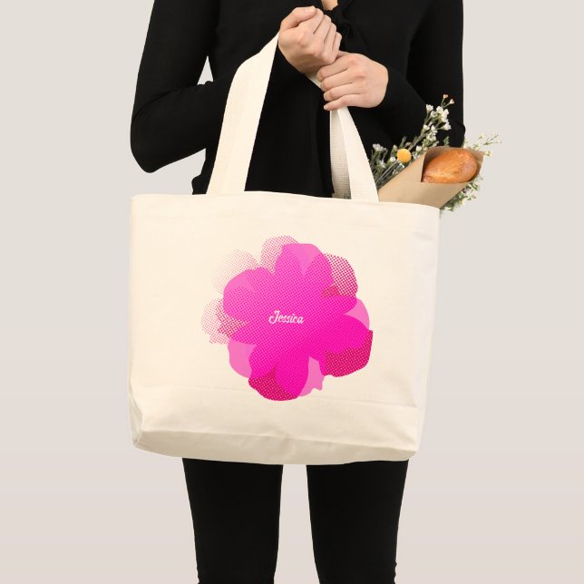 Bolsa Tote Grande Sac Fourre-tout Jumbo Popflower Rose Shocking (Frente (produto))