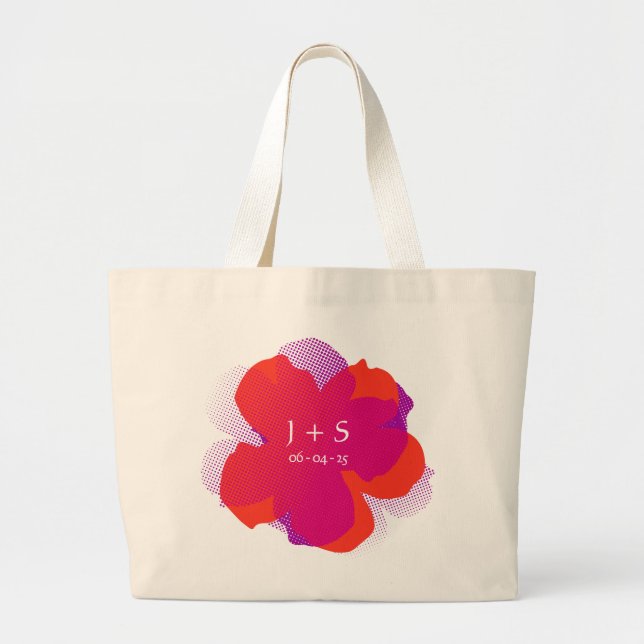 Bolsa Tote Grande Sac Fourre-tout Jumbo Popflower Violet/orange (Frente)