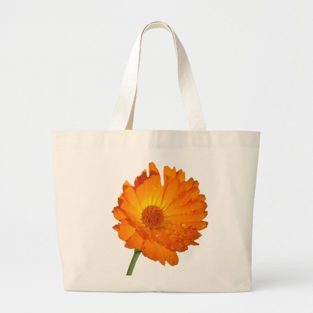 Bolsa Tote Grande Saca - Calendula no caule (Frente)