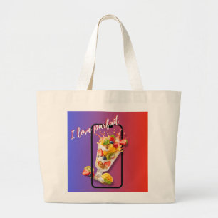 Bolsa Tote Grande Saca de Compras de Amante de Comida Fofa