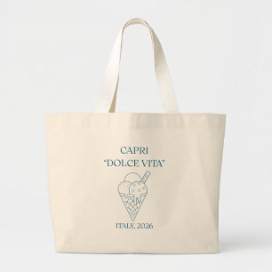 Bolsa Tote Grande Saca de Lona Capri Dolce Vita Gelato - Luxo