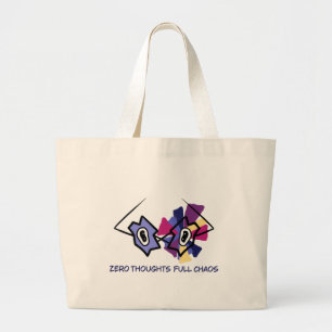 Bolsa Tote Grande Saca de Lona Gráfica Divertida Zero Pensamentos Ca