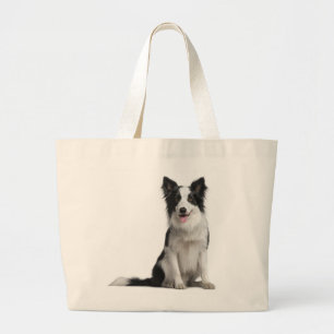 Bolsa Tote Grande Saca de mão de cachorro Border Collie cachorrinho