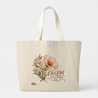 Bolsa Tote Grande Saca de mão floral vintage "Bloom In Your Own Time