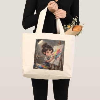 Bolsa Tote Grande Saca de Pintora de Menina Caprichosa