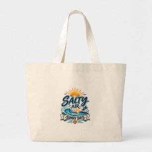 Bolsa Tote Grande Saca de Praia Dias Ensolarados Ar Salgado