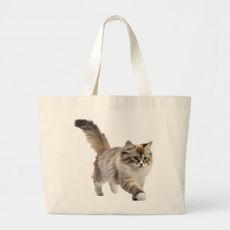 Bolsa Tote Grande Saca de tote de gato fofo e felpudo