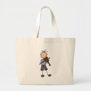 Bolsa Tote Grande Saca de Violino Figura de Palito