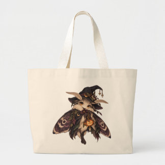 Bolsa Tote Grande Saca Mágica de Halloween Escura com Mariposa